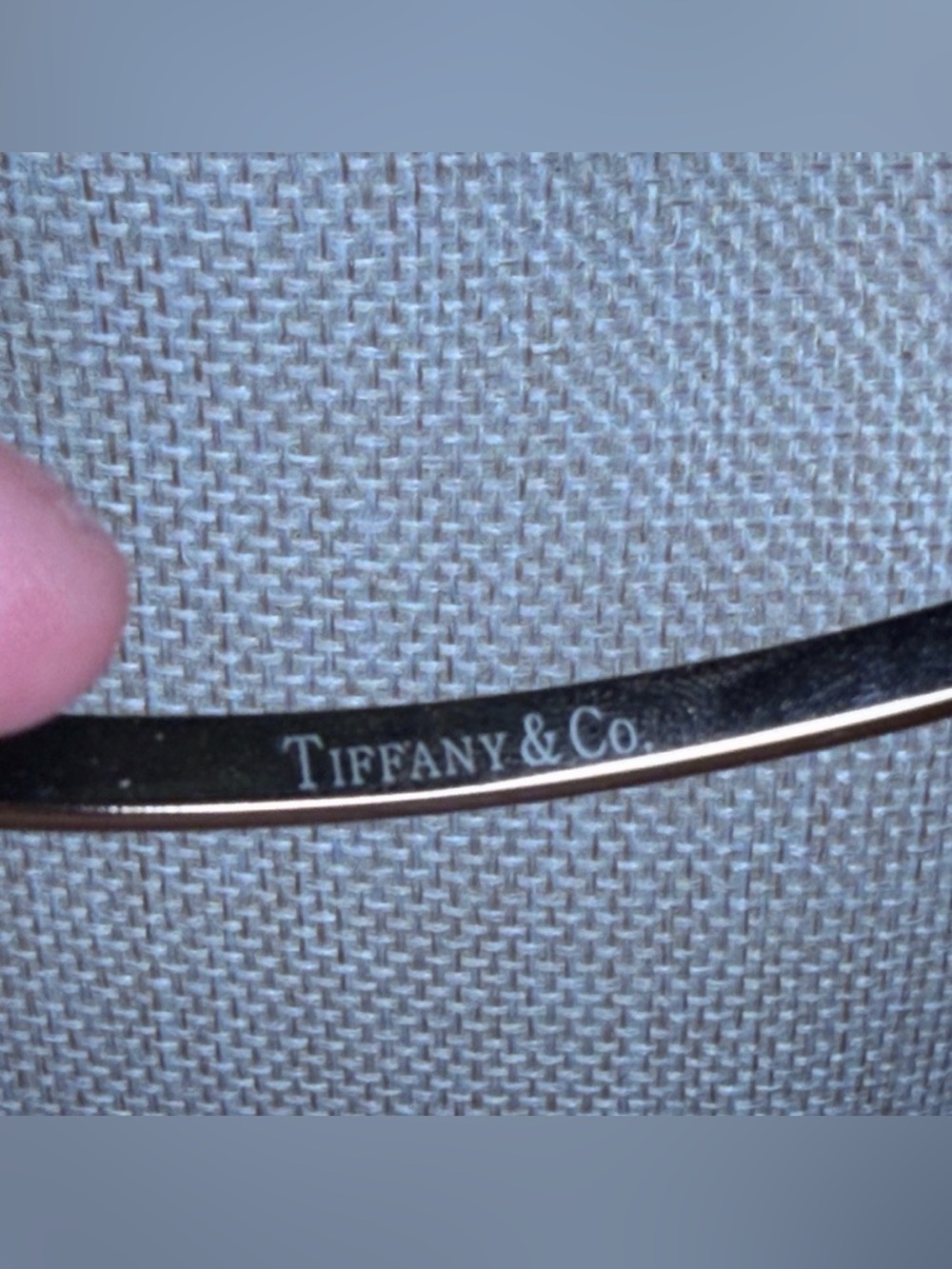 T & Co. Rose Tone Narrow Bangle Bracelet - Picture 2 of 3
